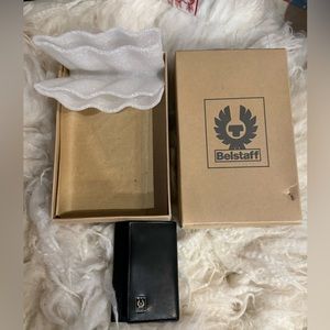 Original New Black Leather Belstaff Key Holder  Wallet Box